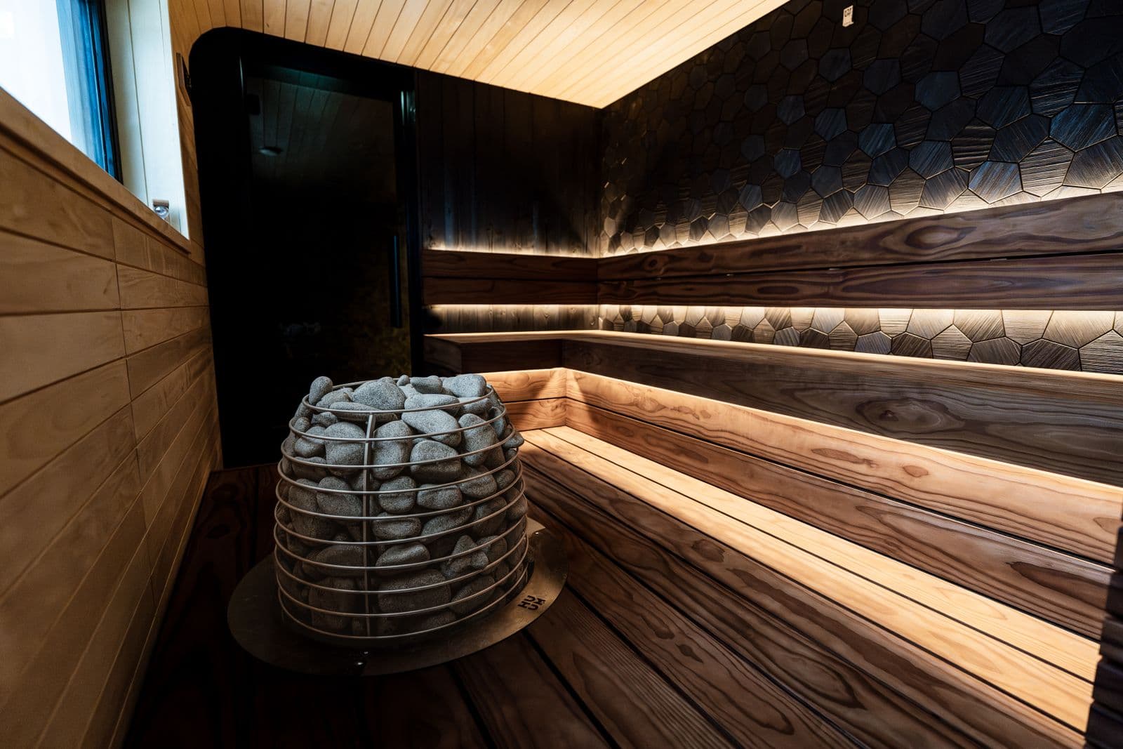 Infrared sauna in the AMP Renew recovery suite in Mesa, AZ.